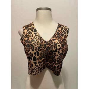 Eloquii Size 16 Brown Print Casual Top